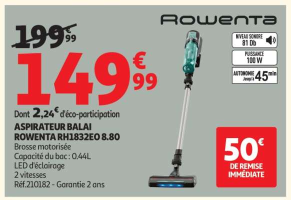 ASPIRATEUR BALAI ROWENTA RH1832EO 8.80