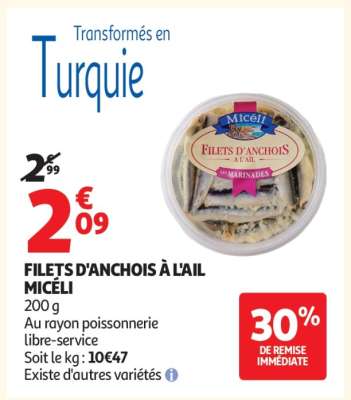 FILETS D'ANCHOIS À L'AIL MICÉLI
