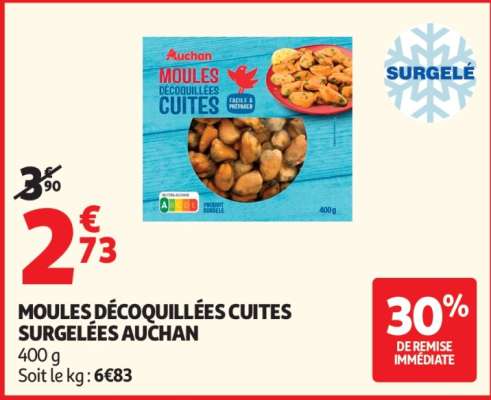 Moules Décoquillées Cuites Surgelées Auchan