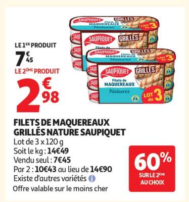 Filets De Maquereaux Grillés Nature Saupiquet