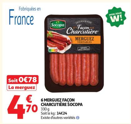 6 MERGUEZ FAÇON CHARCUTIÈRE SOCOPA