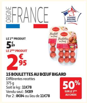 15 BOULETTES AU BŒUF BIGARD