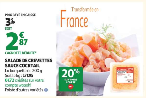 SALADE DE CREVETTES SAUCE COCKTAIL