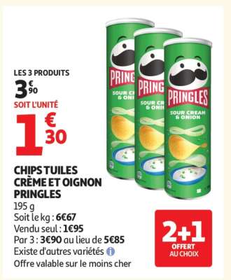 Chips Tuiles Crème Et Oignon Pringles