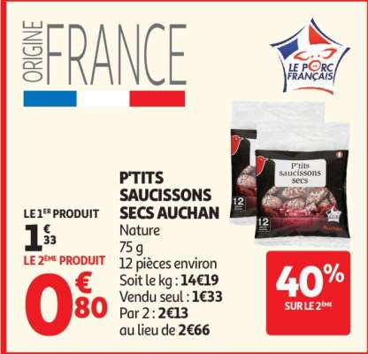 P'tits Saucissons Secs Auchan