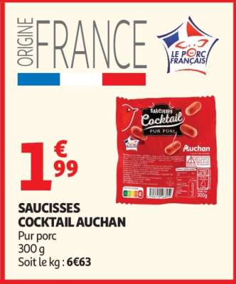 Saucisses Cocktail Auchan