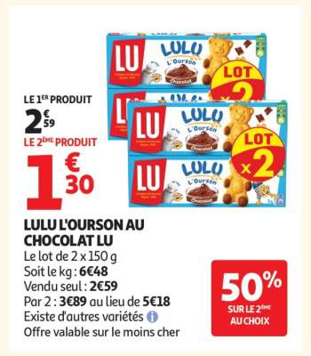 Lulu L'ourson Au Chocolat Lu