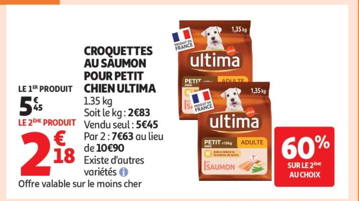 CROQUETTES AU SAUMON POUR PETIT CHIEN ULTIMA