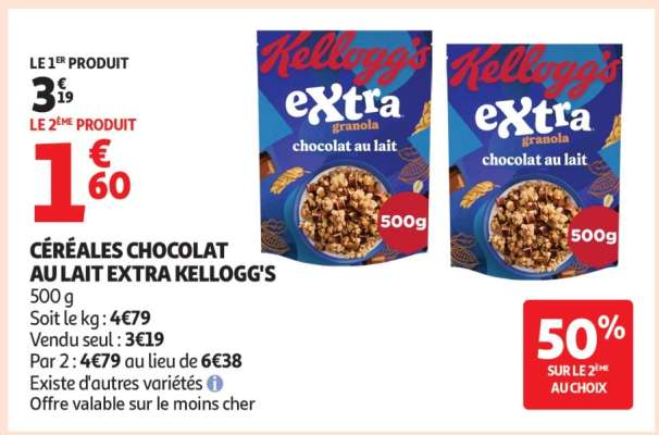 CÉRÉALES CHOCOLAT AU LAIT EXTRA KELLOGG'S