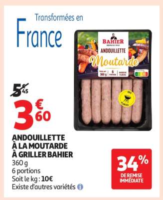 ANDOUILLETTE À LA MOUTARDE À GRILLER BAHIER