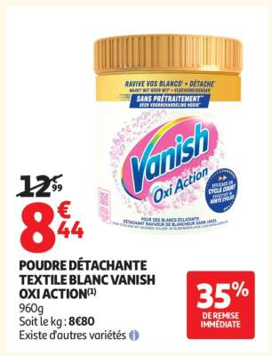 POUDRE DÉTACHANTE TEXTILE BLANC VANISH OXI ACTION