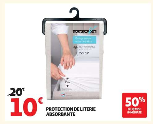 PROTECTION DE LITERIE ABSORBANTE