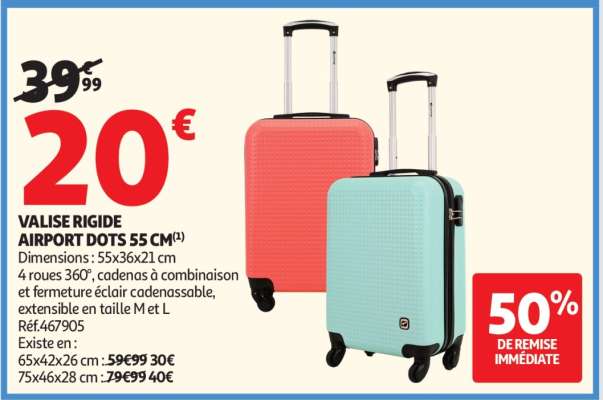 VALISE RIGIDE AIRPORT DOTS 55 CM