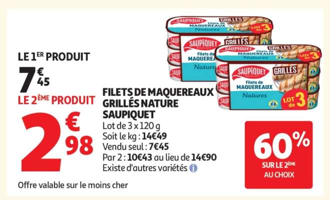 Filets De Maquereaux Grillés Nature Saupiquet