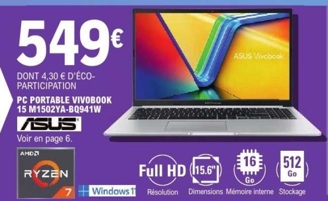 PC PORTABLE VIVBOOK 15 M1502YA-BQ941W