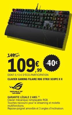 CLAVIER GAMING FILAIRE ROG STRIX SCOPE II X