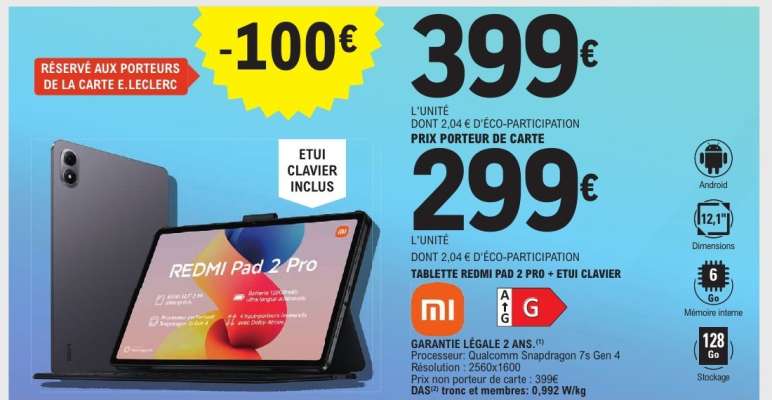 Tablette Redmi Pad 2 Pro + Etui Clavier