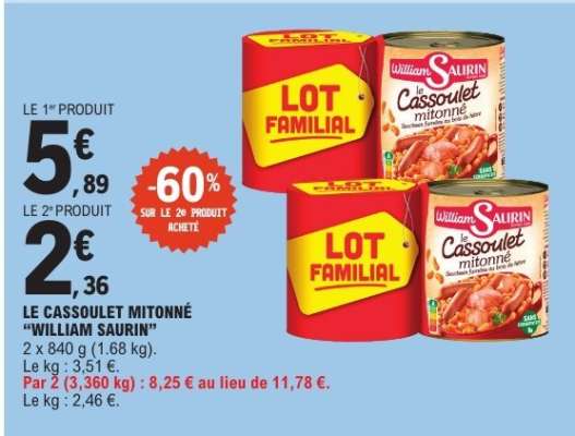Le Cassoulet Mitonné William Saurin
