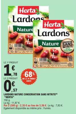 Lardons Nature Conservation Sans Nitrite 'Herta'