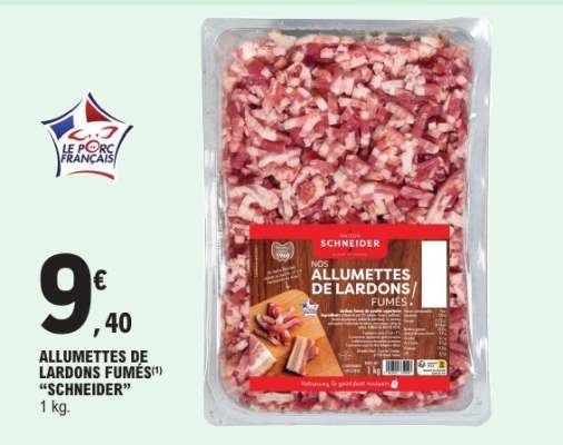 ALLUMETTES DE LARDONS FUMES SCHNEIDER