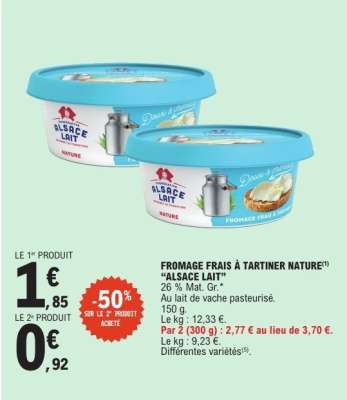 FROMAGE FRAIS À TARTINER NATURE "ALSACE LAIT"