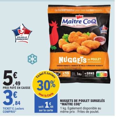 Nuggets De Poulet Surgelés Maître Coq