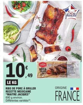 Ribs de porc à griller recette mexicaine "Maître Jacques"