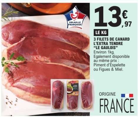 3 Filets de Canard L'Extra Tendre "Le Gaulois"