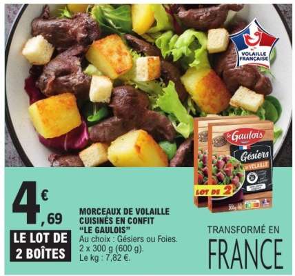 MORCEAUX DE VOLAILLE CUISINES EN CONFIT "LE GAULOIS"