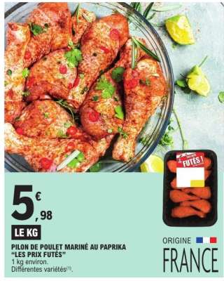 Pilon de poulet mariné au paprika "Les Prix Futés"