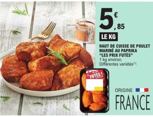 Haut de cuisse de poulet mariné au paprika "Les Prix Futés"