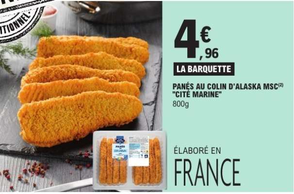PANÉS AU COLIN D'ALASKA MSC "CITÉ MARINE"