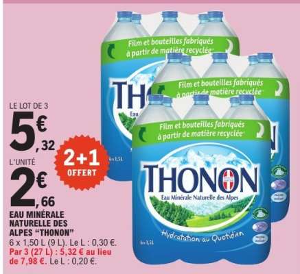 Eau Minérale Naturelle des Alpes 'Thonon'