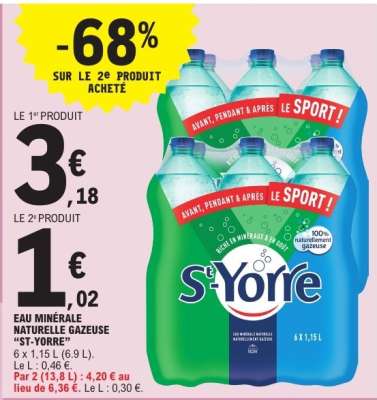 Eau Minérale Naturelle Gazeuse St Yorre