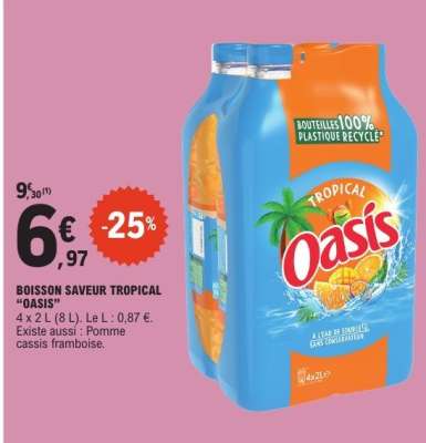 Boisson Saveur Tropical 'Oasis'