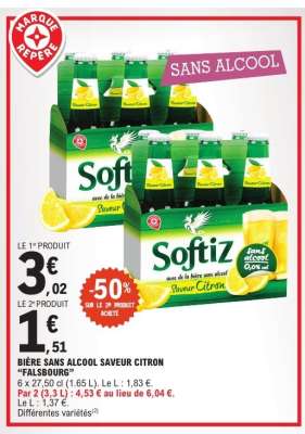 BIÈRE SANS ALCOOL SAVEUR CITRON "FALSBOURG"