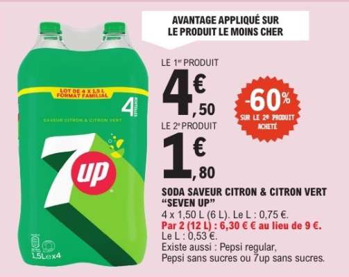 Soda Saveur Citron & Citron Vert “Seven Up”