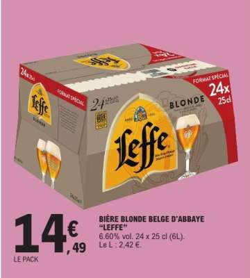 BIÈRE BLONDE BELGE D'ABBAYE 'LEFFE'