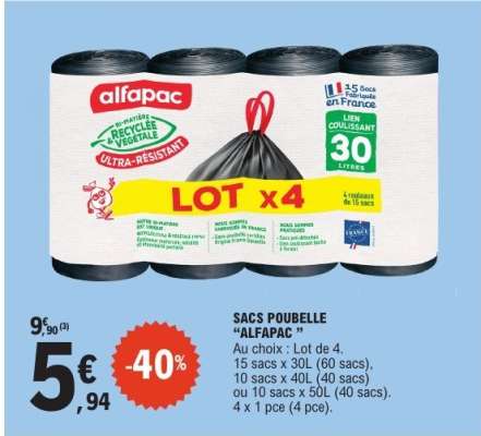 SACS POUBELLE "ALFAPAC"