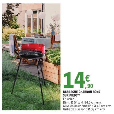BARBECUE CHARBON ROND SUR PIEDS