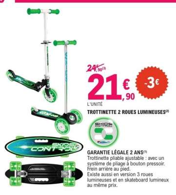 TROTTINETTE 2 ROUES LUMINEUSES