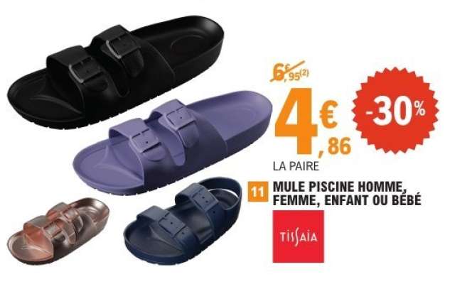 MULE PISCINE HOMME, FEMME, ENFANT OU BÉBÉ