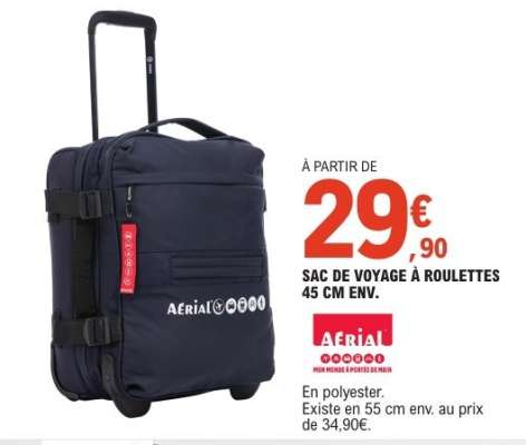 SAC DE VOYAGE À ROULETTES 45 CM ENV.