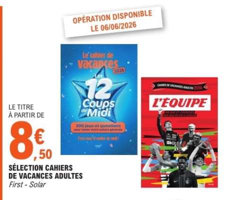 SÉLECTION CAHIERS DE VACANCES ADULTES