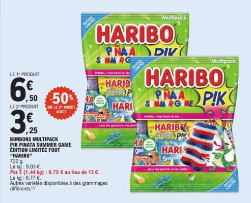 BONBONS MULTIPACK PIK PINATA SUMMER GAME EDITION LIMITÉE FOOT “HARIBO”