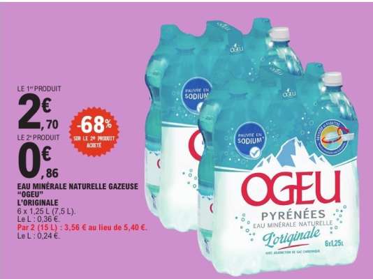 OGEU EAU MINÉRALE NATURELLE GAZEUSE