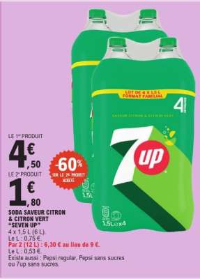 Soda Saveur Citron & Citron Vert “Seven Up”