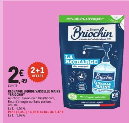 RECHARGE LIQUIDE VAISSELLE MAINS “BRIOCHIN”