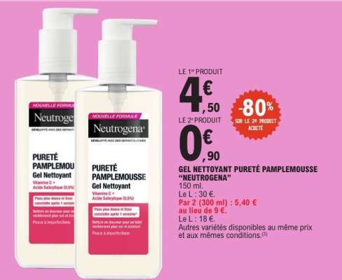Gel Nettoyant Pureté Pamplemousse "Neutrogena"