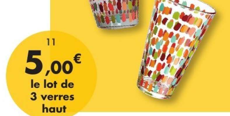 Lot de 3 verres haut